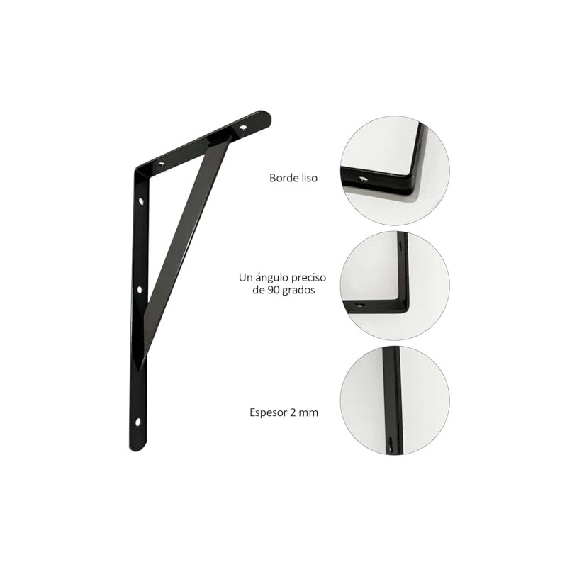 10 Piezas Escuadras para Repisas, Soportes para Estantes de 30cm,