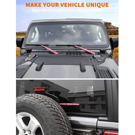 Savadicar 3-Piece Pink Windshield & Rear Wiper Trim Set for Jeep Wrangler JL JLU 4xe & Gladiator JT 2018-Present – Exterior Styling Accent Accessories