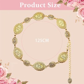 AOOTUERL Metal Chain Belt, Adjustable Metal Waist Chain, Gold Fashion Waist Chain, Western Cowgirl Dress Belt, Vintage Alloy Belt Suitable for Dresses and Jeans