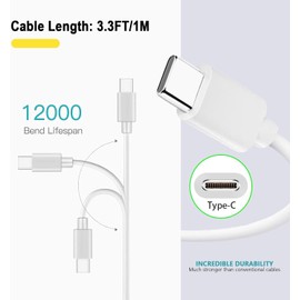 WZHENB 10FT Fast Wall Charger for Meta Quest 2 Charger USB TPPE C Charging Compatible with Oculus Quest 2/Quest 2 Pro VR Headset Quest 3 and Pico VR Headsets Charging Cord Cable