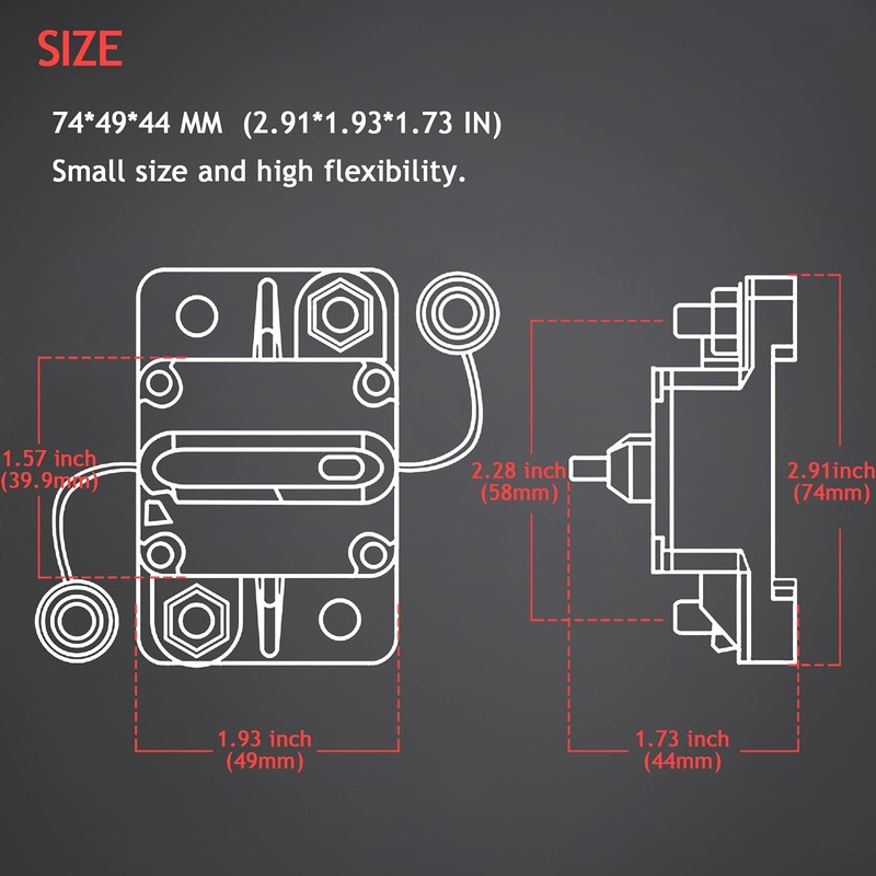 Hamolar 3 Pack 250A Circuit Breaker Manual Reset Fuse Holder