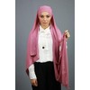 Crepe Muslin Hijab with Integrated Hood Magenta One Size, magenta