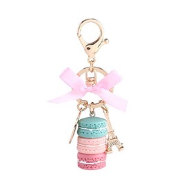 Hilitand 1pc Colourful Alloy Macaron Eiffel Tower Keychain Key Chain Accessories for Decoration or Bag Charm Keyring - Green