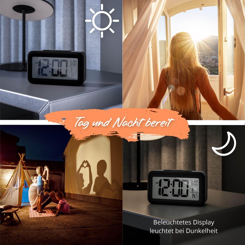 Mebus digitaler Wecker Kunststoff Schwarz normal 1594101