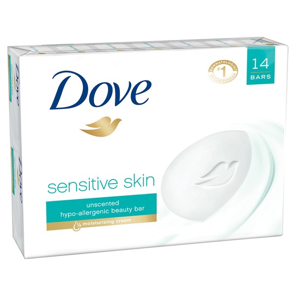 Dove Beauty Bar, Sensitive Skin 4 oz, 14 Bar