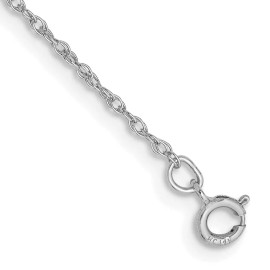 Unbranded 7" 14K White Gold .8mm Polished Light Baby Rope Chain Bracelet