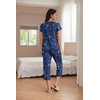 Ekouaer Womens Pajama Set Short Sleeve Sleepwear Pleated Floral Pjs