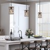 GEPOW Farmhouse Pendant Lights, Distressed Wood Kitchen Pendant Lighting Over