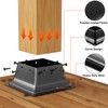 FMhotu 4x4 Post Base 2Pcs, Internal 3.6"x3.6" Heavy Duty Powder-Coated