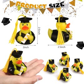 MaNeaz Funny Duck Master Graduation Gift Passed Exam Gift Squeaky Duck with Graduation Hat Gift for Exams Graduation Party University College (B)