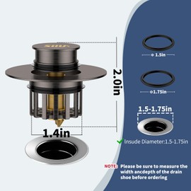 SIIU Bathtub Stopper | Shower Drain Hair Catcher, Pop-up Tub Stopper with Strainer | Bathroom Drain Plug | Drain Protector for 1-1/2 to 1-3/4"" Bath Drain Hole