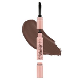 J.Cat Beauty 4 in 1 Brow Pomade and Translucent Brow Gel with Angled Brush and Spoolie to Shape and Tame the Eyebrows, Dark Brown