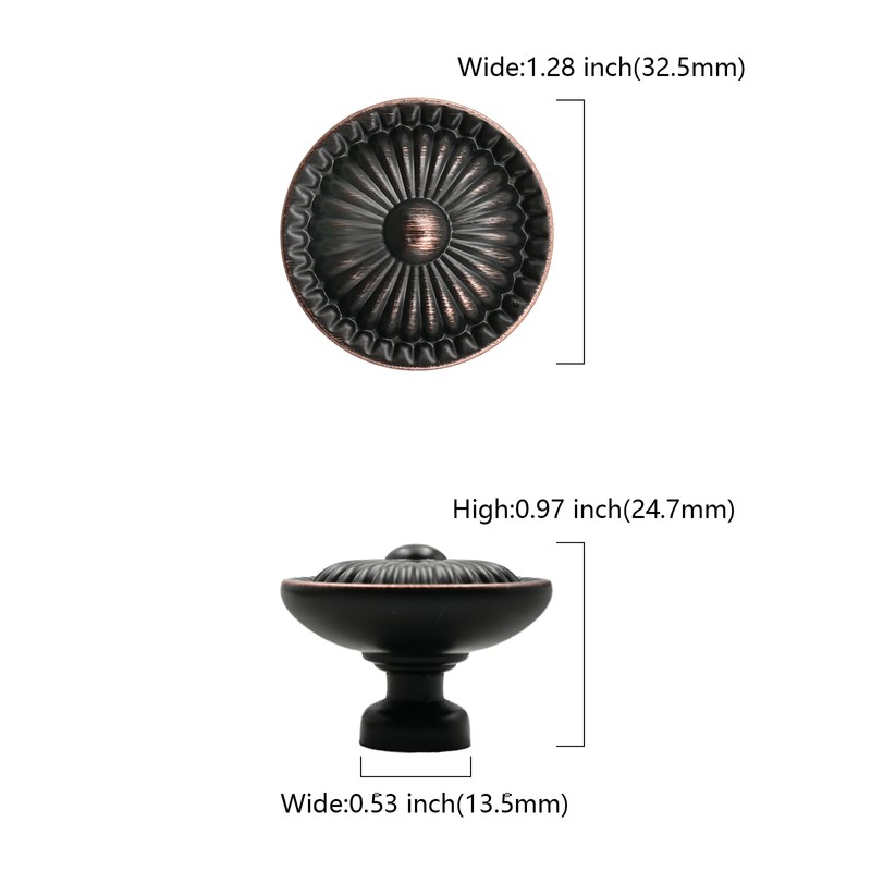 10 Pack Oil Rubbed Bronze Kitchen Cabinet Knobs