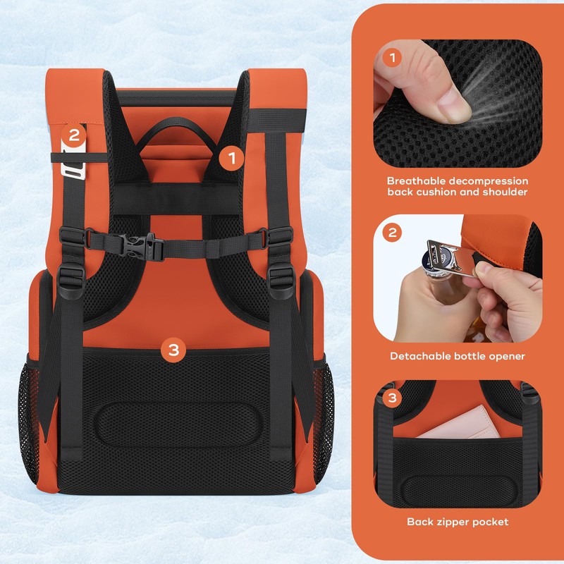 Maelstrom Backpack Cooler,36 Can Cooler Backpack,Soft Cooler Bag Insulated Leakproof,Lightweight