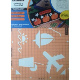 Fiskars ShapeBoss Embossing Stencil Set -Travel - 4013-  NEW