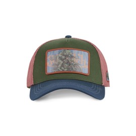 Von Dutch Mens Womens Trucker Cap Adjustable Snapback Cap, Khaki/Blue/Pink