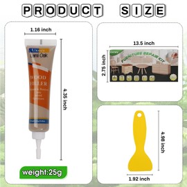 Uxney Wood Furniture Repair Kit,24 Colors Wood Fillers,Wood Scratch Repair Covers & Removers for Repairing Scratches, Dings, Cracks and Holes in Cabinets(Technicolor Series)