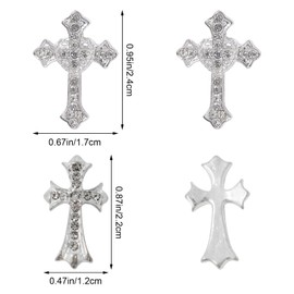 yueton 10PCS Cross Nail Charms Bling Rhinestone Cross Nail Decoration Punk Nail Art Supplies DIY Nail Design Supplies