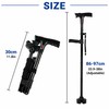 Folding Walking Cane for Senior Mobility – LED Light, Alarm