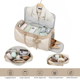 Garment Bags for Travel,Leather Convertible Garment Duffle Bag with Toiletry,Waterproof Carry On Garment Bag with Shoe Compartment,2 in 1 Suit Travel Bag for Women Weekender 3pcs Set