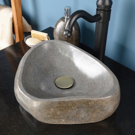 wohnfreuden Pop-Up Drain Valve without Overflow for Washbasins and Washbasins - Universal Brass Drain Fitting - Drain Fitting Including Seals for Washbasins of All Types