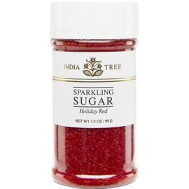 India Tree Holiday Red Sugar Sprinkles 10212 , 3.5 Oz