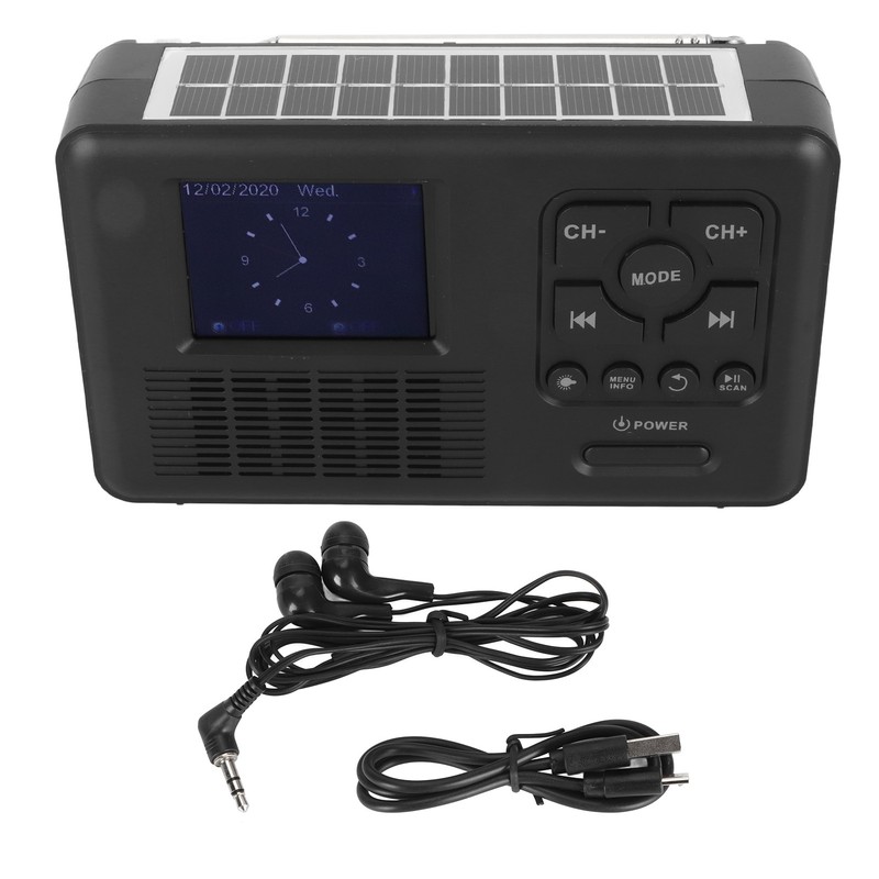 Solar Hand Crank Radio DAB FM Bluetooth 5.0 4 Ways