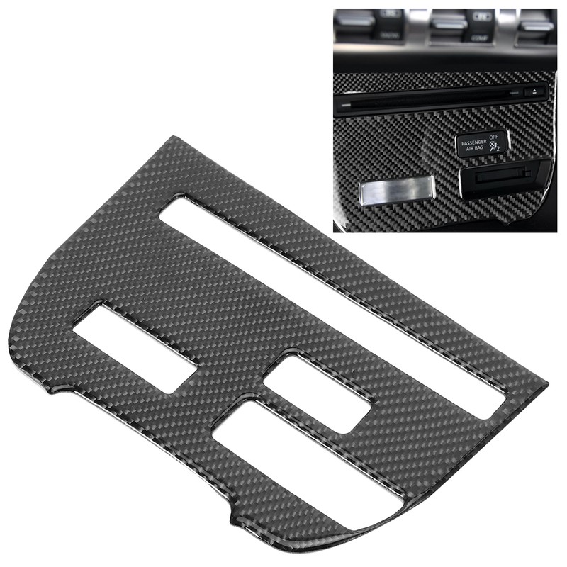 Console Trim Sticker Carbon Fiber CD Player Interior Accessories Fit