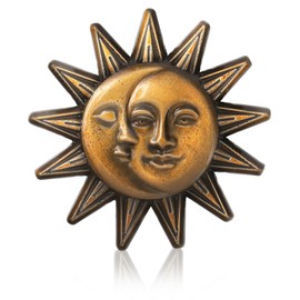 C0084 Sun and Moon Pin Badge Antique Pin 0.8 inch (2 cm) Diameter Metal Lapel Pin