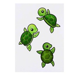 'Swimming Baby Turtles' Temporary Tattoo - Water Resistant, Skin-Safe, Non-Toxic Transfer (TO00056371)