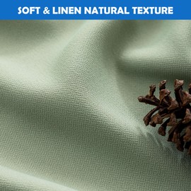 Beauoop 100% Blackout Curtains 84 Inch Long 2 Panels for Bedroom Living Room Green Linen Textured Room Darkening Thermal Insulated Soundproof Grommet Top Window Treatment Drapes,52x84, 2 Set