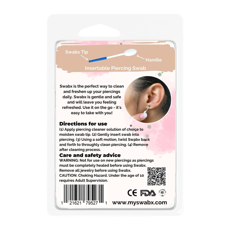 Insertable Piercing Cleaners Sturdy Tips Push Out Gunk, Odors; Cleans