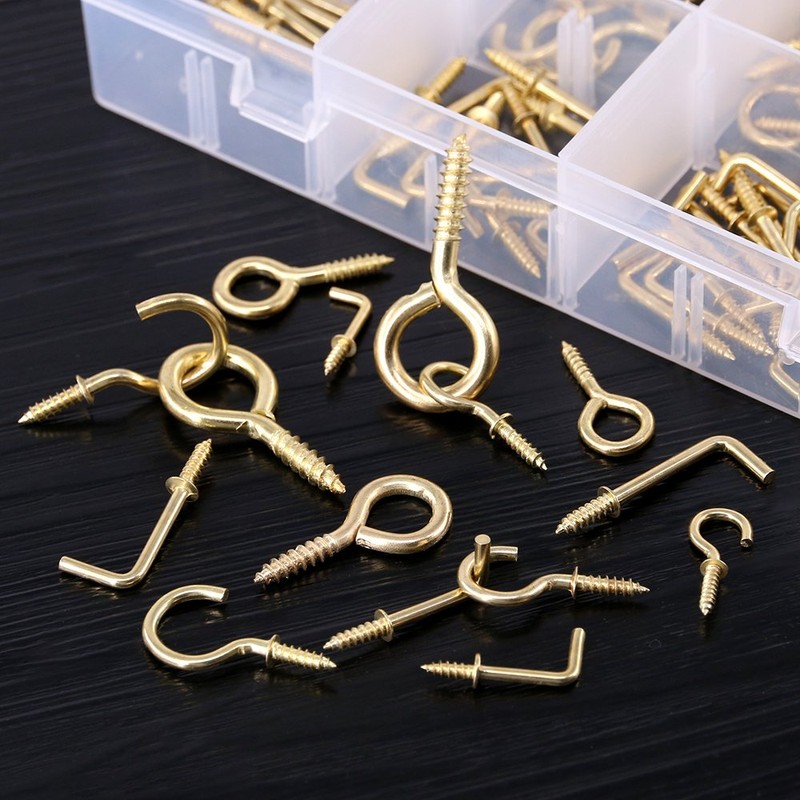 Swpeet 213Pcs 3 Kinds Metal Hooks Kit, Including Screw Eyes,