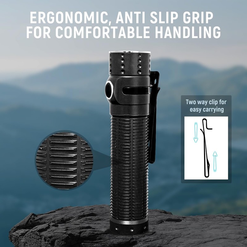 Galaxyman EDC Rechargeable Flashlight, 310m Throw 1300 High Lumens LED