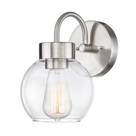 EAPUDUN Bathroom Light Fixtures Over Mirror, 1-Light Brushed Nickel Wall Sconces, Modern Vanity Light Porch Lamp, Hallway,Bedroom, Living Room Lighting Fixtures