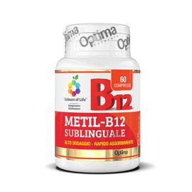 Metil-B12 Sublinguale - Vitamina B12 in forma di metilcobalamina, alto dosaggio, rapido assorbimento, sublinguale Senza Glutine e vegano, 60 compresse