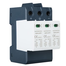 Jadeshay Surge Protective Device,40KA 3P DC 1000V Photovoltaic Surge Protector Lightning Protection Low-Voltage Protector Arrester Device 35mm Din Rail Mounting T1+T2 for Solar Combiner Box