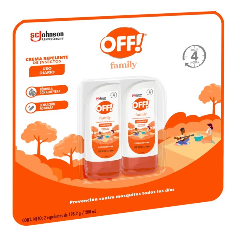 Repelente de Mosquitos en Crema OFF Family 2 Unidades de