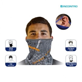 Incontro Ear-Loop Fleece Multi-Scarf / Anti-Fog Neck Warmer Ear-Loop Fleece Multi-Scarf / Map Black 3ea