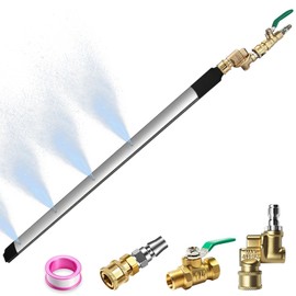 PILISPARK 304 Stainless Steel Car Radiator Cleaner 4500PSI High-Pressure 4-Hole Fan Nozzle, 1/5" Ultra-Thin Flat Design, 180° Rotating Brass Adapter, Water-Air Dual-Use. Fits tight spaces