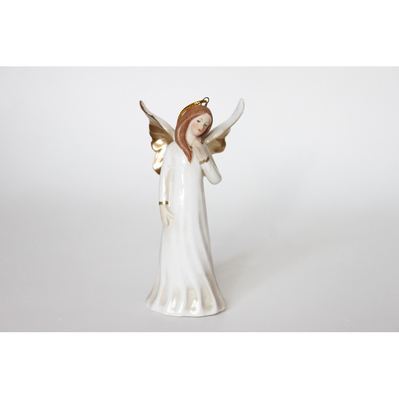Gisela Graham 4 ceramic Christmas Angels Decorations 11.5cm - Set