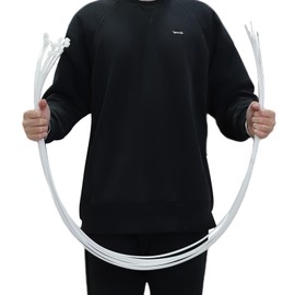 Extra Large Zip Ties, 12 PCS Premium Black 60 inch Extra Long Zip Ties with 250 Pounds Tensile Strength for Commercial, Residential, Outdoor Applications (White, 60''(Wide-0.47"))