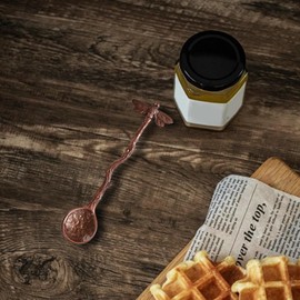 Retro Dragonfly Stainless Steel Coffee Spoon, Dessert Teaspoon, Creative Kitchen Gadget (Red Bronze)