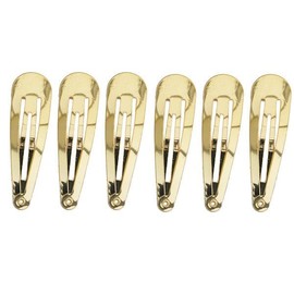 5cm Plain Gold Metal Sleepies Snap Clips Hair Clips Slides School Work for Women Girls by Glitz4Girlz