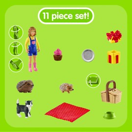Birthday Picnic Schleich Farm World, Farm Animal Toys for Kids, Playset with Baby Animal Toys 10-Piece Set, Ages 3+