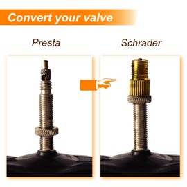 VANSIHO Aluminum Presta to Schrader Converter Car Valve Adapter Bicycle Bike Tube Pump Air Compressor Tools 5pcs (Black)