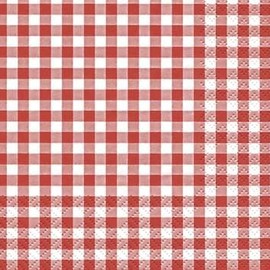 Home Fashion 111211 Tissue Servietten, Kariert, Rot, 25 x 25 cm, 3-lagig, je 20 Stück/Pack