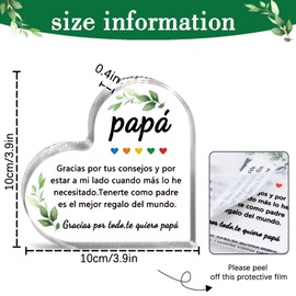 Regalos Para Papa Gifts For Papa Grandpapa From Daughter Son Grandkids Best Papa Gifts Birthday Gift For Dad Heart Acrylic Plaque Father Gift Desk Decoration Keepsake