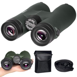 Poosue High Power Binoculars - Powerful 12x50 HD Binoculars for Adults, Large View with Clear Low Light Vision - Lightweight Waterproof Binoculars for Bird Watching, Hunting, Stargazing (Green)