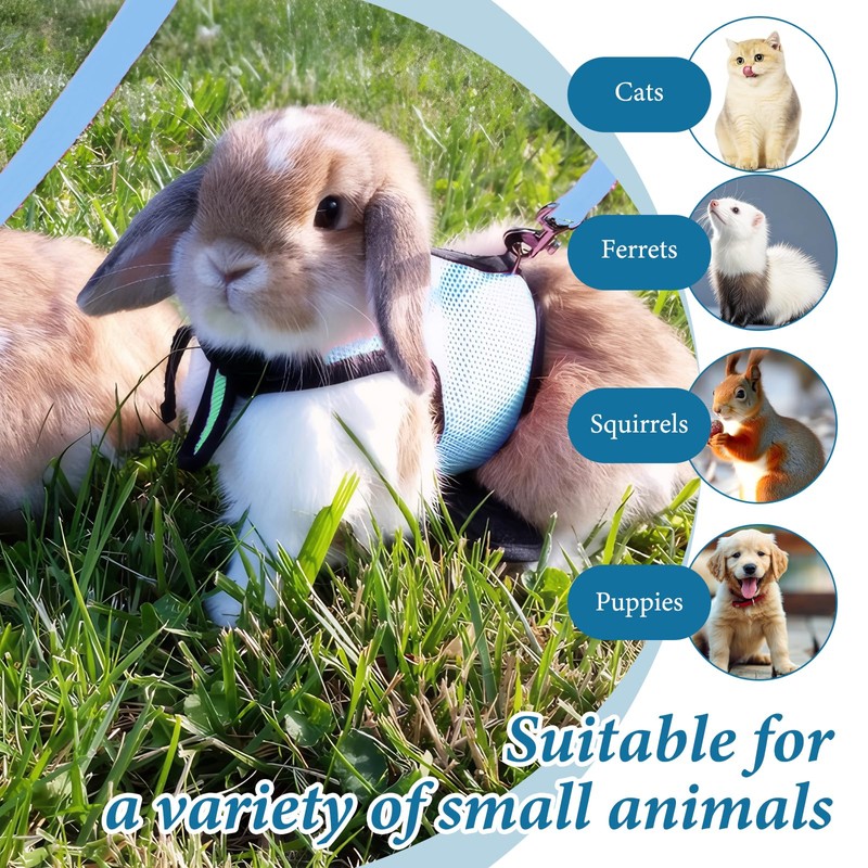 Rabbit Harness and Leash Set, Bunny Escape Proof Clothes, Soft